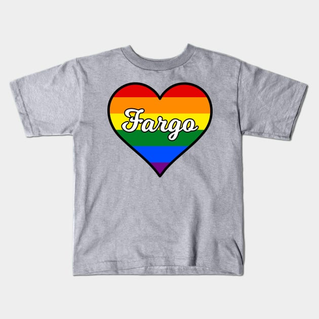 Fargo North Dakota Gay Pride Heart Kids T-Shirt by fearcity
